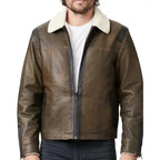 Cracked Lambskin Bomber Jacket - Riders Republic UK