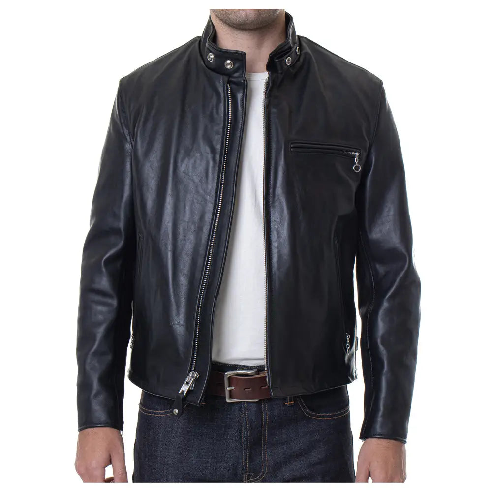 Mens Classic Racer Leather Jacket - Riders Republic UK