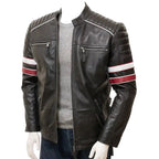 Mens Classic Racing Leather Jacket - Riders Republic UK