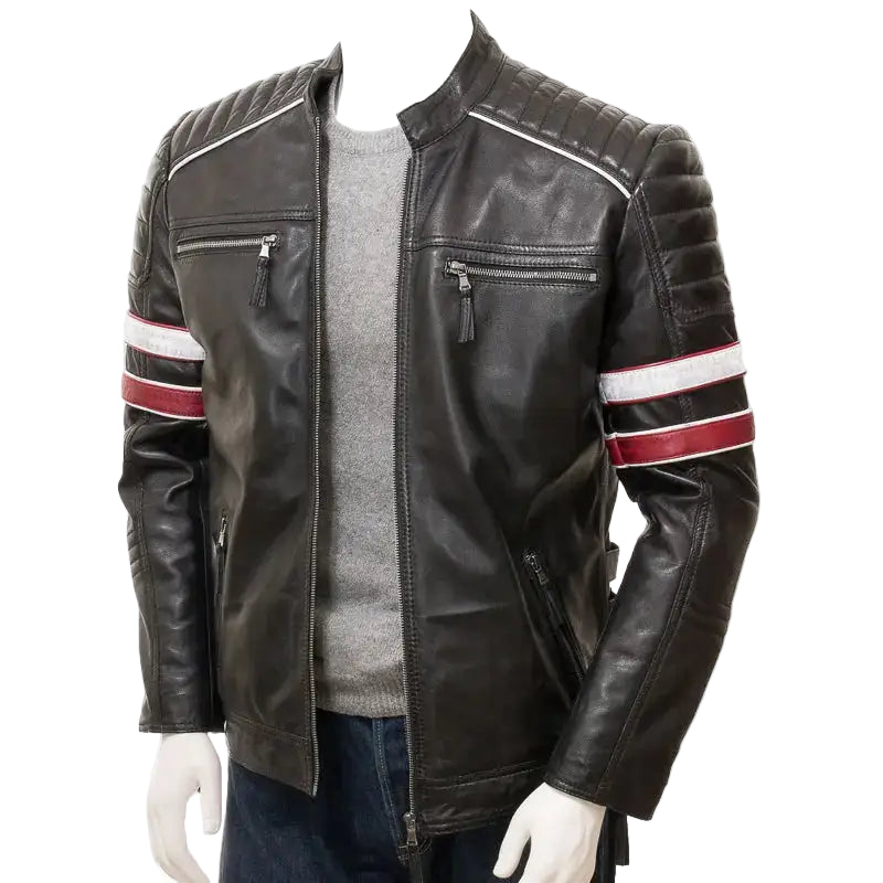 Mens Classic Racing Leather Jacket - Riders Republic UK