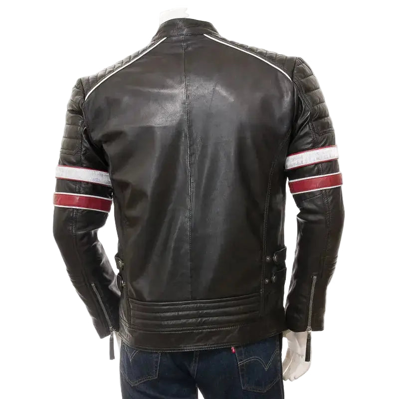 Mens Classic Racing Leather Jacket - Riders Republic UK
