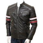 Mens Classic Racing Leather Jacket - Riders Republic UK