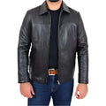 Mens Real Leather Box Jacket - Riders Republic UK