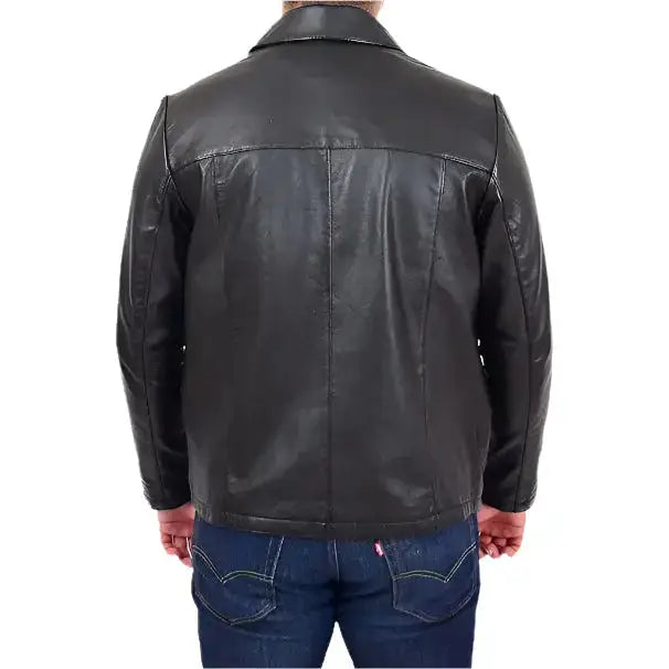 Mens Real Leather Box Jacket - Riders Republic UK