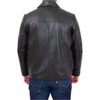 Mens Real Leather Box Jacket - Riders Republic UK