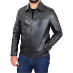 Mens Real Leather Box Jacket - Riders Republic UK