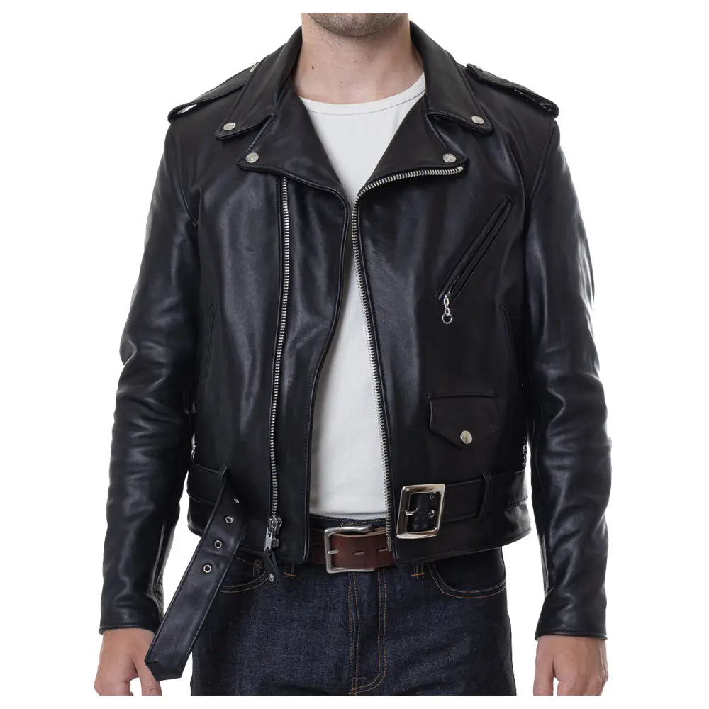 Mens Retro Motorcycle Leather Jacket - Riders Republic UK