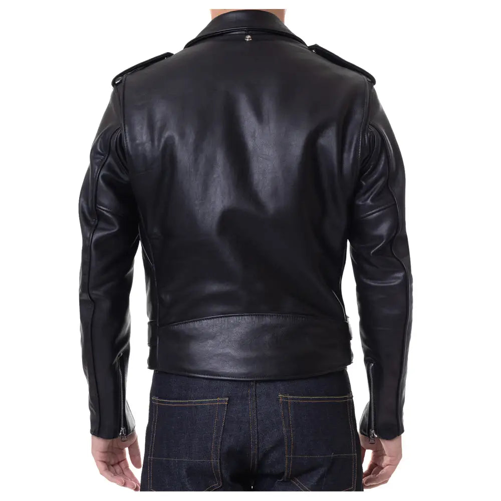 Mens Retro Motorcycle Leather Jacket - Riders Republic UK