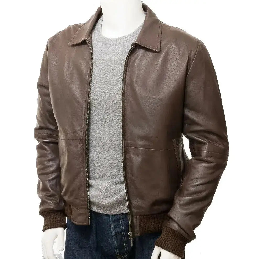 Mens Lambskin Leather Bomber Jacket - Riders Republic UK