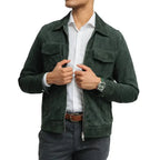 Classic suede trucker jacket for men with cotton lining, western cut and soft premium texture