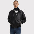 Classy Black PU Leather Bomber Jacket - Riders Republic UK