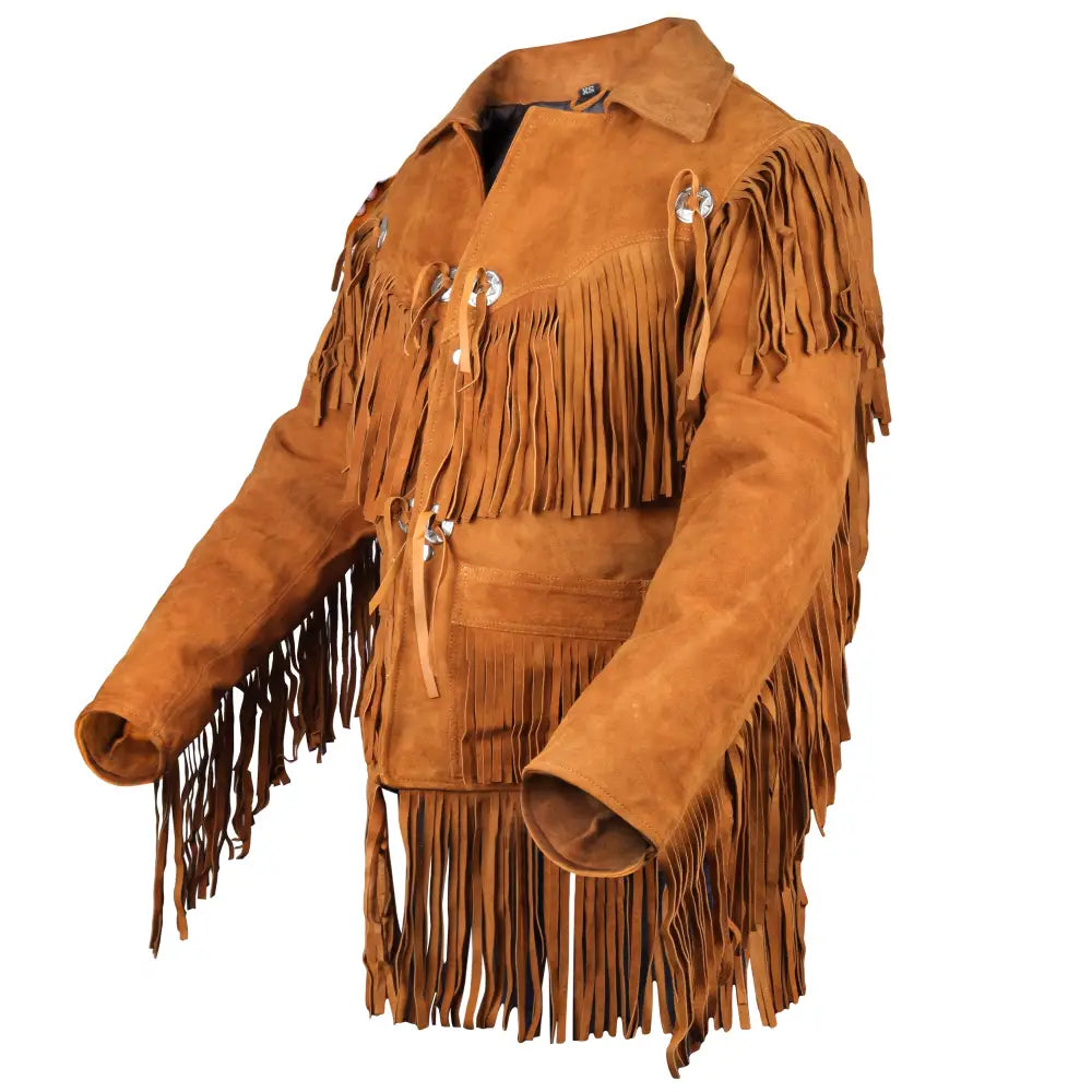 Mens Cowboy Suede Fringe Jacket - Riders Republic UK