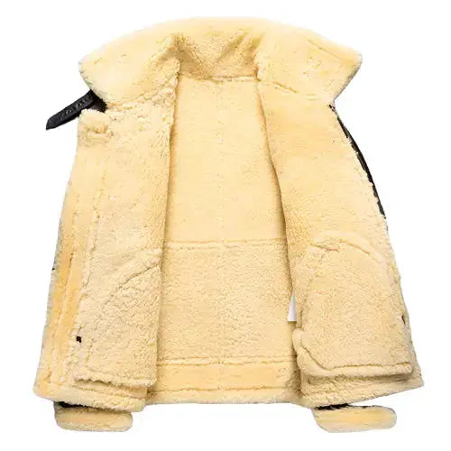 Mens Dark Brown B3 Shearling Bomber Jacket - Riders Republic UK