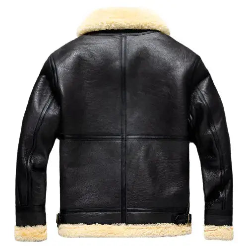 Mens Dark Brown B3 Shearling Bomber Jacket - Riders Republic UK