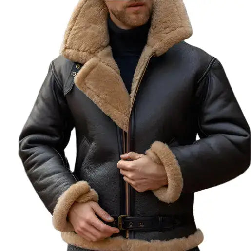 Mens Dark Brown B3 RAF Aviator Jacket - Riders Republic UK