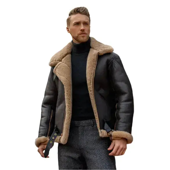 Mens Dark Brown B3 RAF Aviator Jacket - Riders Republic UK
