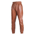 Men’s Dark Brown Rib-Knit Leather Pants from Riders Republic UK