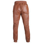 Men’s Dark Brown Rib-Knit Leather Pants from Riders Republic UK