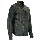 Lambskin Leather Button Up Shirt