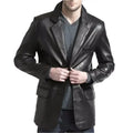 Mens Elegant Black Leather Blazer - Riders Republic UK