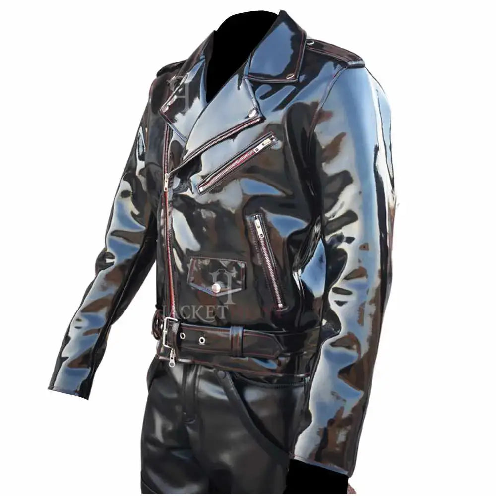 Mens EMO Biker Vinyl PVC Jacket - Riders Republic UK