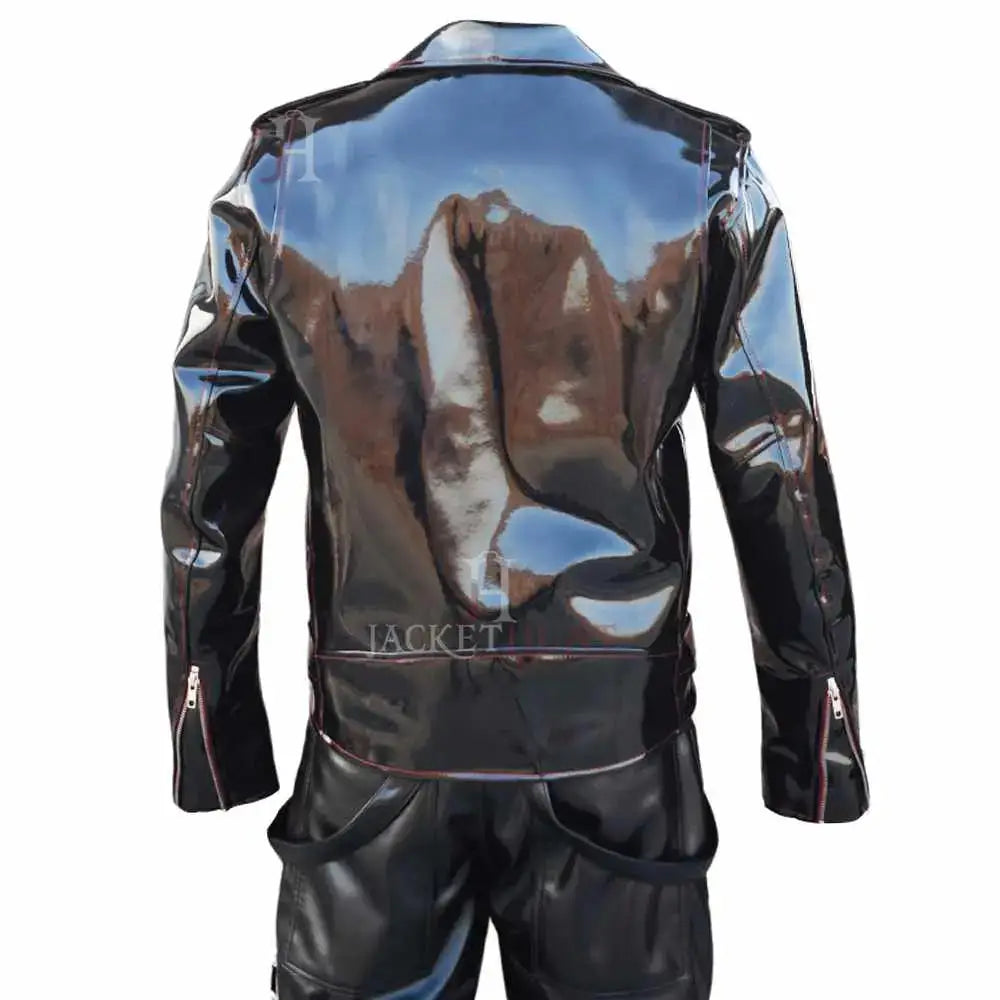 Mens EMO Biker Vinyl PVC Jacket - Riders Republic UK