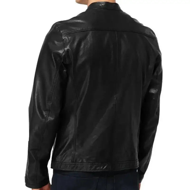Men's Genuine Lambskin Black Short Leather Jacket | Riders Republic UK