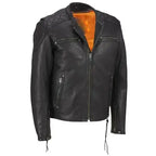 Mens Genuine Lambskin Leather Bomber Jacket - Riders Republic UK
