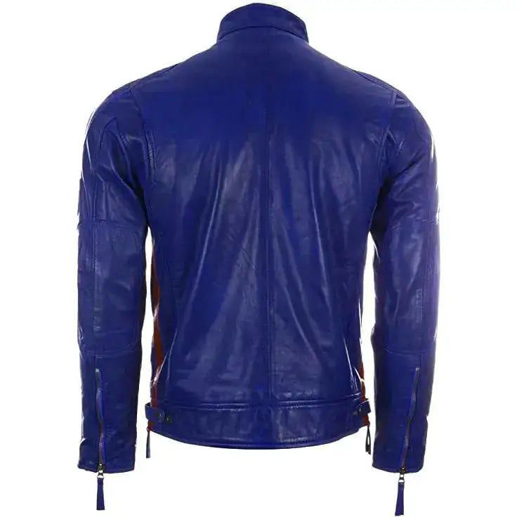 Mens Genuine Leather Biker Jacket - Riders Republic UK