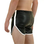 Mens Genuine Leather Gym and Beach Shorts
