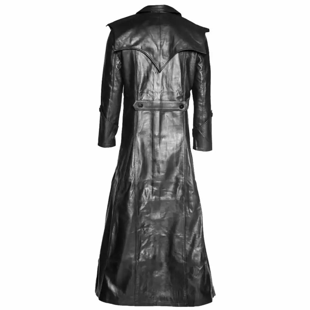 Mens Genuine Leather Long Goth Coat - Riders Republic UK