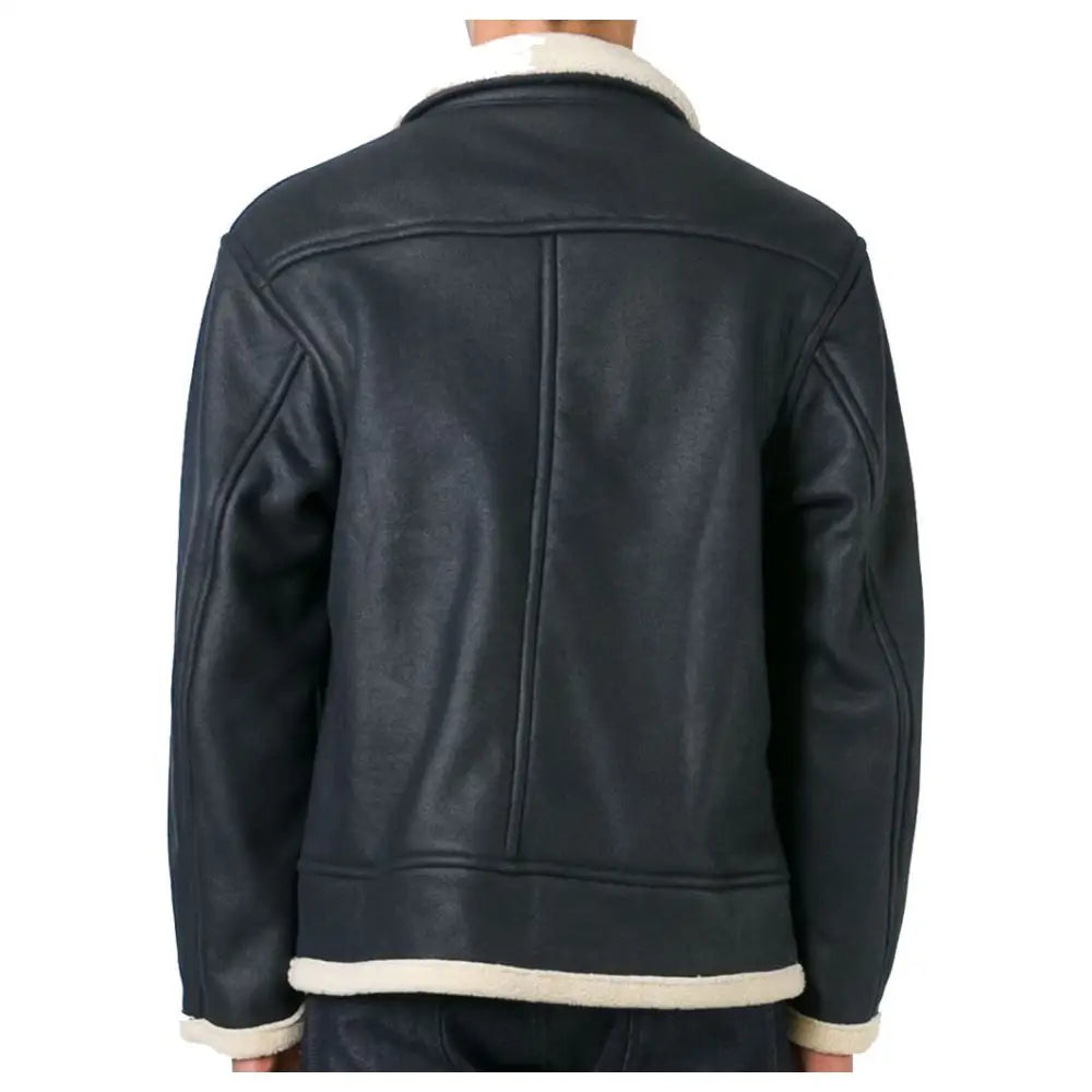 Mens Genuine Leather Shearling Biker Jacket - Riders Republic UK