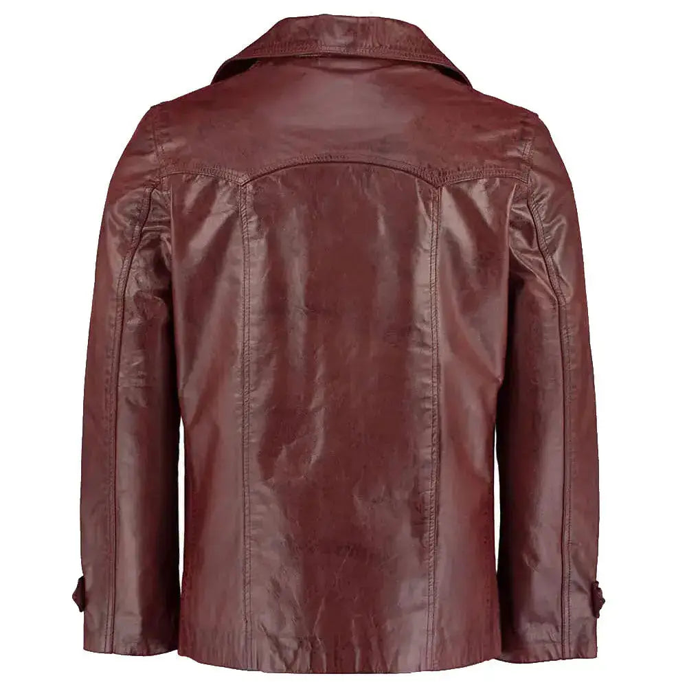 Heist Red Wine Vintage Leather Jacket Mens - Riders Republic UK