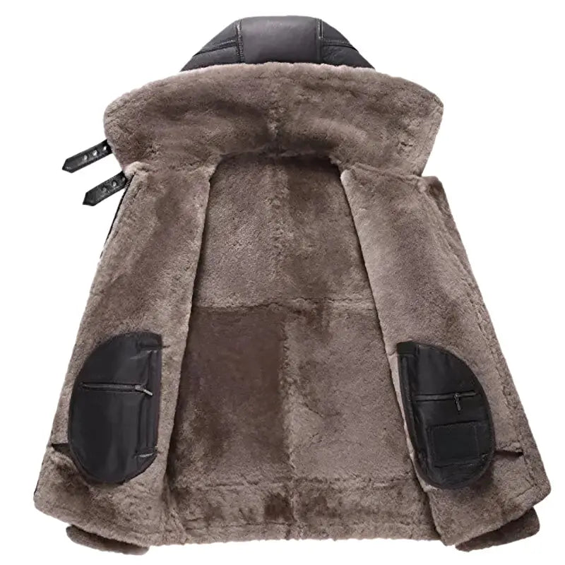 Mens Hooded Shearling Aviator Jacket - Riders Republic UK