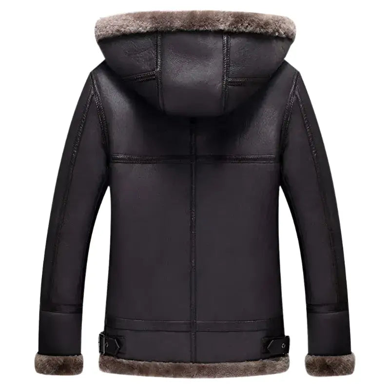 Mens Hooded Shearling Aviator Jacket - Riders Republic UK