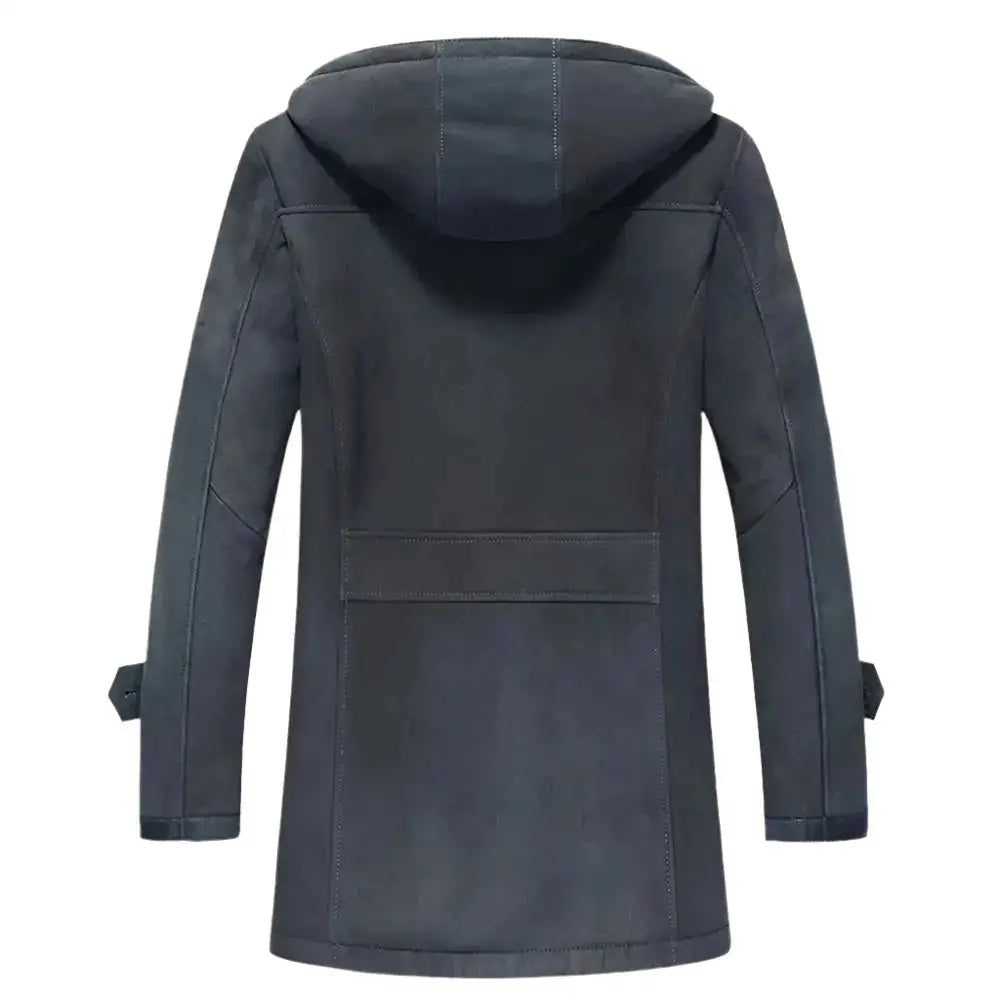 Mens Hooded Shearling Fur Coat - Riders Republic UK