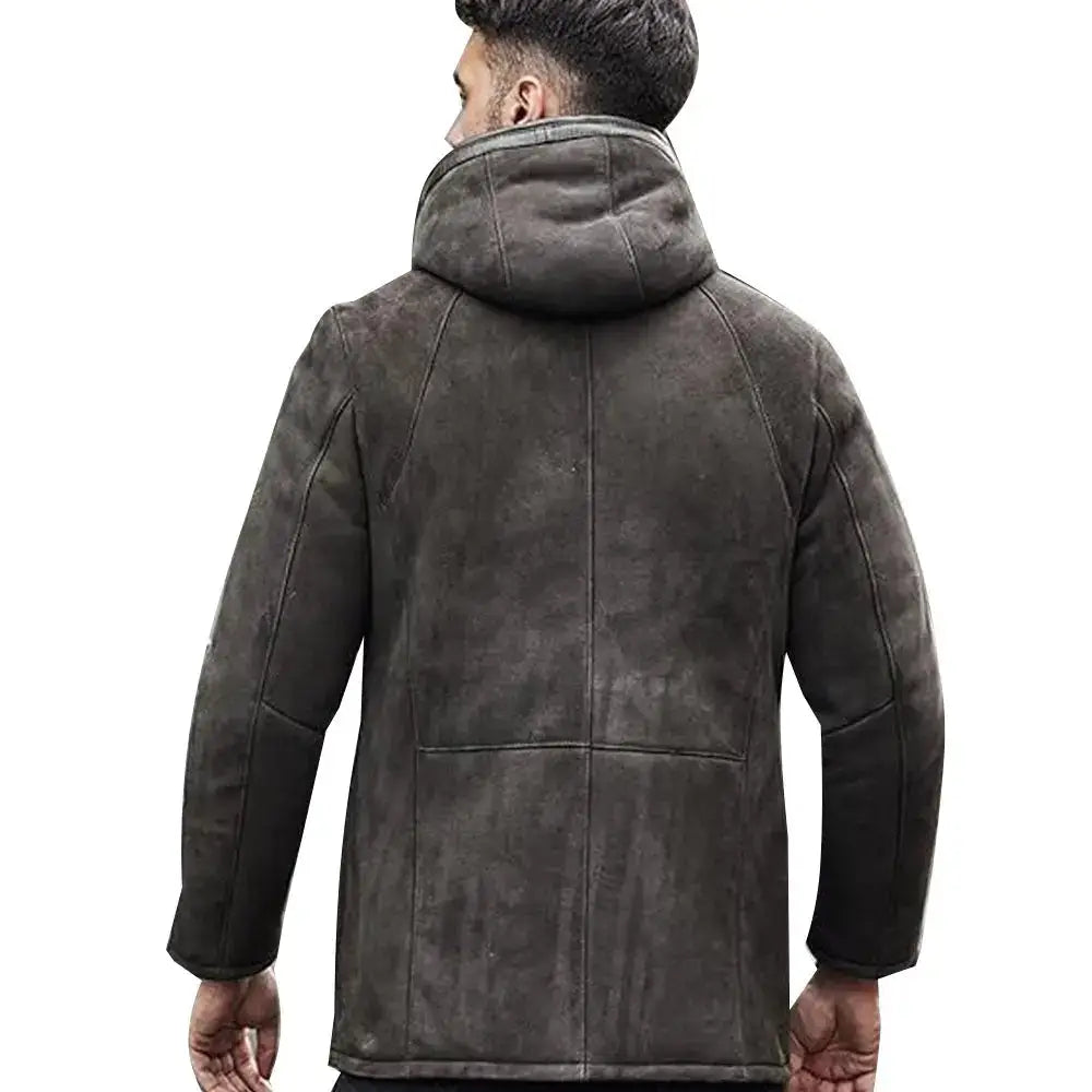 Mens Sheepskin Hooded Coat - Riders Republic UK