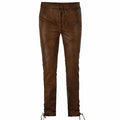 Tan Brown Leather Biker Jeans - Riders Republic UK