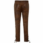 Tan Brown Leather Biker Jeans - Riders Republic UK