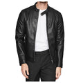 Mens Leather Cafe Racer Jacket - Riders Republic UK