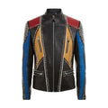 Mens Multi Color Leather Fashion Jacket - Riders Republic UK