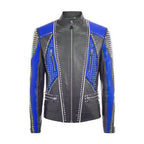 Mens Multi Color Leather Fashion Jacket - Riders Republic UK