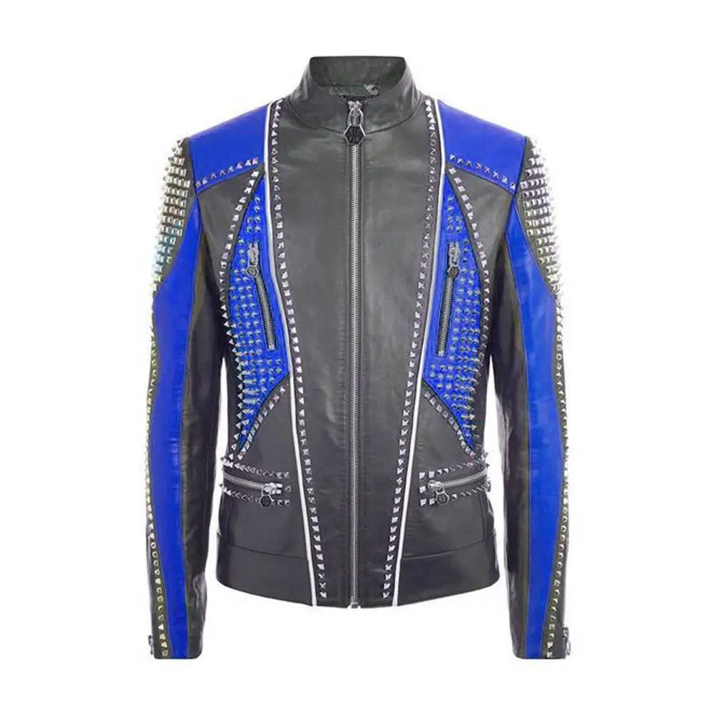 Mens Multi Color Leather Fashion Jacket - Riders Republic UK