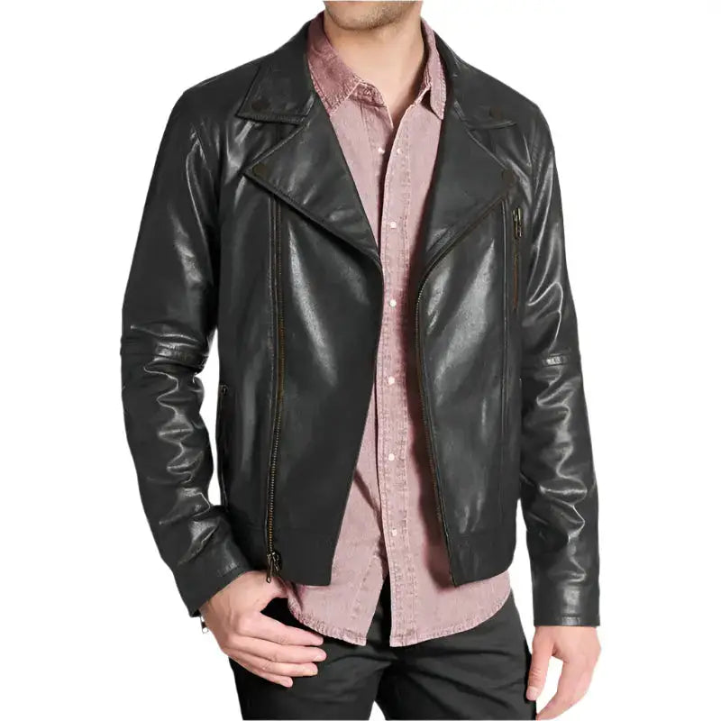 Men’s Modern Black Leather Jacket | Riders Republic UK