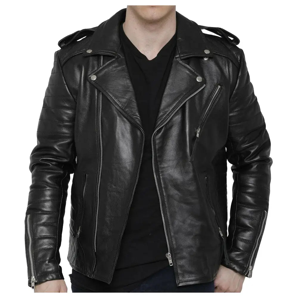 Mens Motorcycle Fashion Leather Jacket - Riders Republic UK