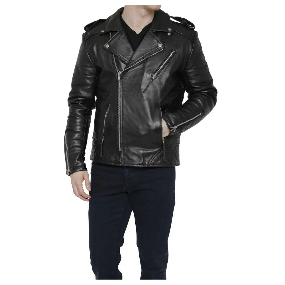 Mens Motorcycle Fashion Leather Jacket - Riders Republic UK