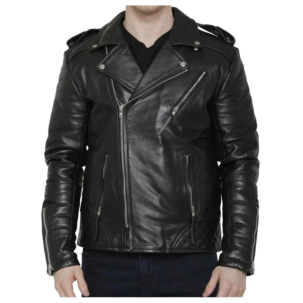 Mens Motorcycle Fashion Leather Jacket - Riders Republic UK