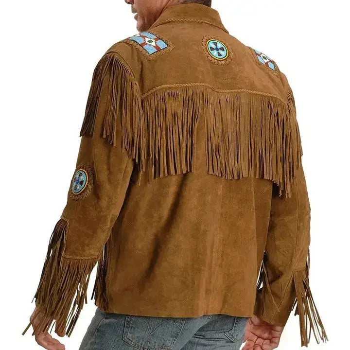Mens Vintage Western Leather Jacket - Riders Republic UK