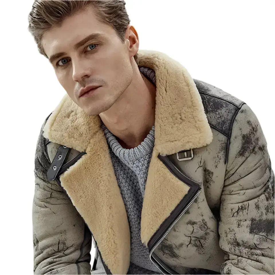 Mens B3 Flight Aviator Shearling Jacket - Riders Republic UK