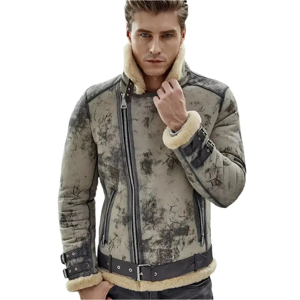 Mens B3 Flight Aviator Shearling Jacket - Riders Republic UK